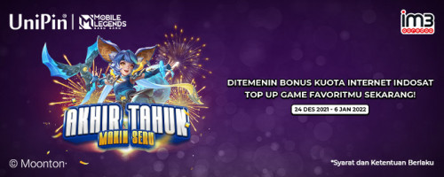 Akhir Tahun Makin Seru ditemenin UniPin & Indosat! Top Up Game Favoritmu, Dapat Bonus 1GB!